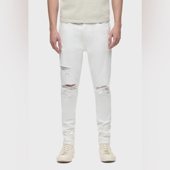 Hudson Zack Men’s Jeans White Distressed Size 34 - Picture 1 of 9